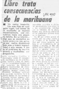 Libro trata consecuencias de la marihuana.