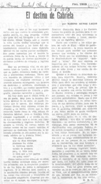 El destino de Gabriela