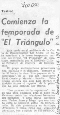 Comienza la temporada de "El Triángulo".