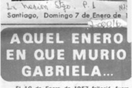 Aquel enero en que murió Gabriela.