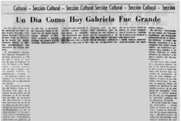 Un día como hoy Gabriela fue grande