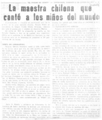 La Maestra chilena que cantó a los niños del mundo.