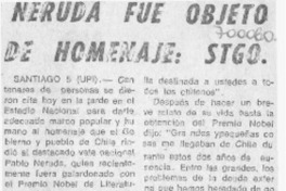 Neruda fue objeto de homenajes: Stgo.