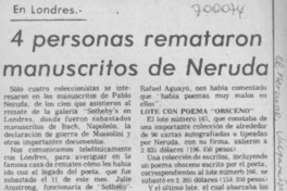 4 personas remataron manuscritos de Neruda.