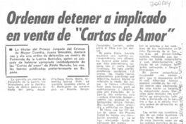 Ordenan detener a implicado en venta de "cartas de amor".