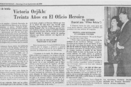 Victoria Orjikh: Treinta años en el Oficio Heroico