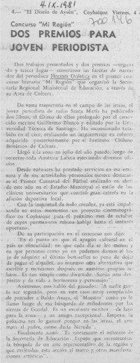 Dos premios para joven periodista.