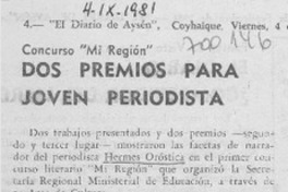 Dos premios para joven periodista.