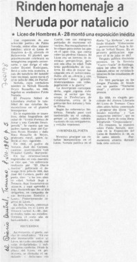 Rinden homenaje a Neruda por natalicio.