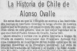 La historia de Chile de Alonso Ovalle