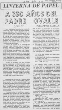 A 330 años del Padre Ovalle