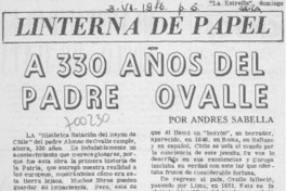 A 330 años del Padre Ovalle