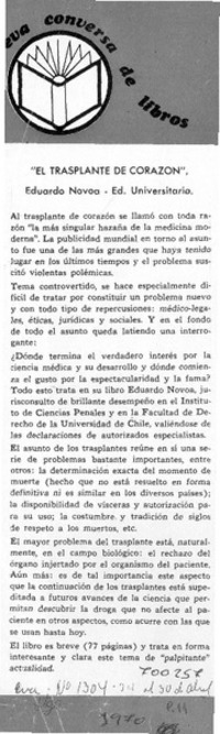 El transplante de corazón".