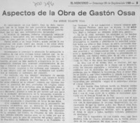 Aspectos de la obra de Gastón Ossa