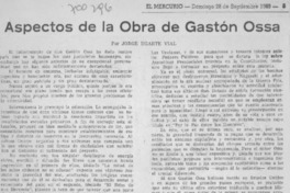 Aspectos de la obra de Gastón Ossa
