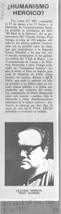 ¿Humanismo heroico?