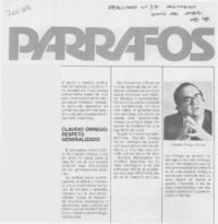 Claudio Orrego: respeto generalizado.