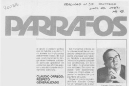 Claudio Orrego: respeto generalizado.
