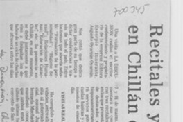 Recitales y conferencias ofrecerá en Chillán escritor Augusto Oyarzún.