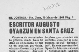 Escritor Augusto Oyarzún en Santa Cruz.