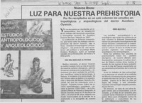 Luz para nuestra prehistoria.