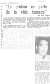 "Lo erótico es parte de la vida humana"