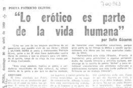 "Lo erótico es parte de la vida humana"