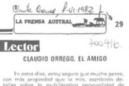 Claudio Orrego, el amigo