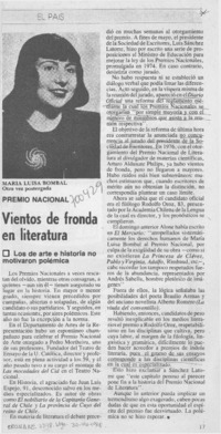 Vientos de fronda en literatura.