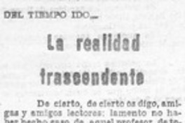 La realidad trascendente