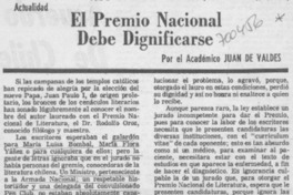 El premio nacional debe dignificarse