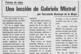 Una lección de Gabriela Mistral.
