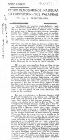 Pedro Olmos Muñoz inaugura su exposición.