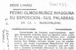 Pedro Olmos Muñoz inaugura su exposición.