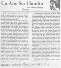 Un año sin Claudio