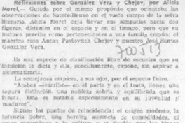Reflexiones sobre González Vera y Chejov