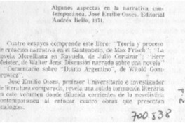 Algunos aspectos en la narrativa contemporánea.