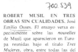Robert Musil en tres obras sin cualidades.
