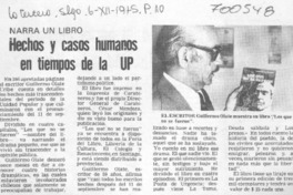 Hechos y casos humanos en tiempos de UP.