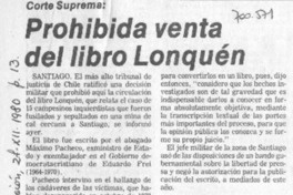 Prohibida venta del libro Lonquén.