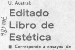 Editado libro de estética.