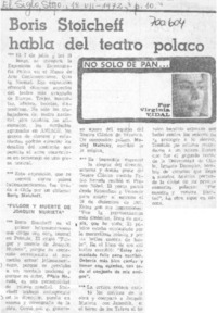 Boris Stoicheff habla del teatro polaco