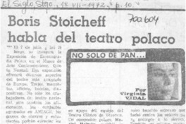 Boris Stoicheff habla del teatro polaco