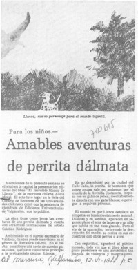 Amables aventuras de perrita dálmata.