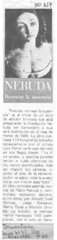 Neruda: retratar la ausencia.