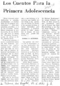 Los cuentos para la primera adolescencia.