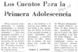 Los cuentos para la primera adolescencia.