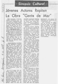 Jóvenes actores repiten la obra "gente de mar".