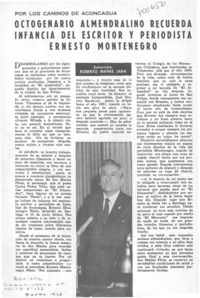 Octogenario almendralino recuerda infancia del escritor y periodista Ernesto Montenegro