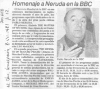 Homenaje a Neruda en la BBC.